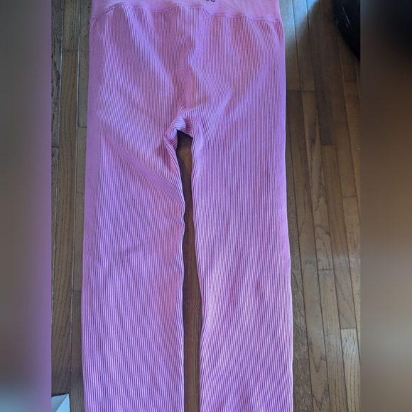 NWT Calvin Klein Performance Ribbed Leggings Pink Large Athletic Workout Pants - Picture 10 of 11